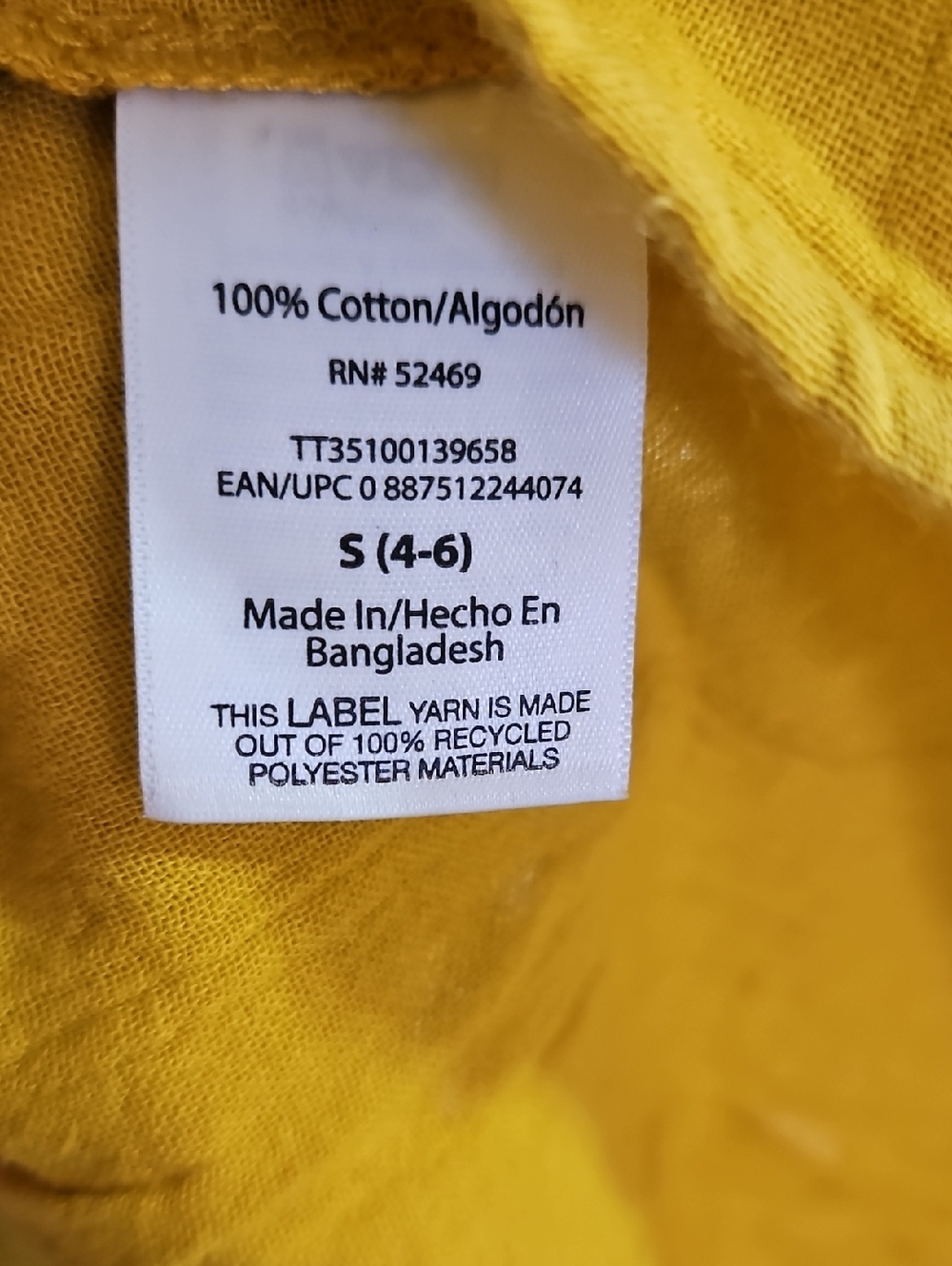 Time and Tru Mustard Yellow V-Neck Ruffle Hem Maxi Dress S (4-6) - Picture 3 of 4